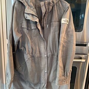 The North Face Women's Olive Gray Hooded Utility Jacket size XL